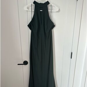 Green halter top bridesmaid dress